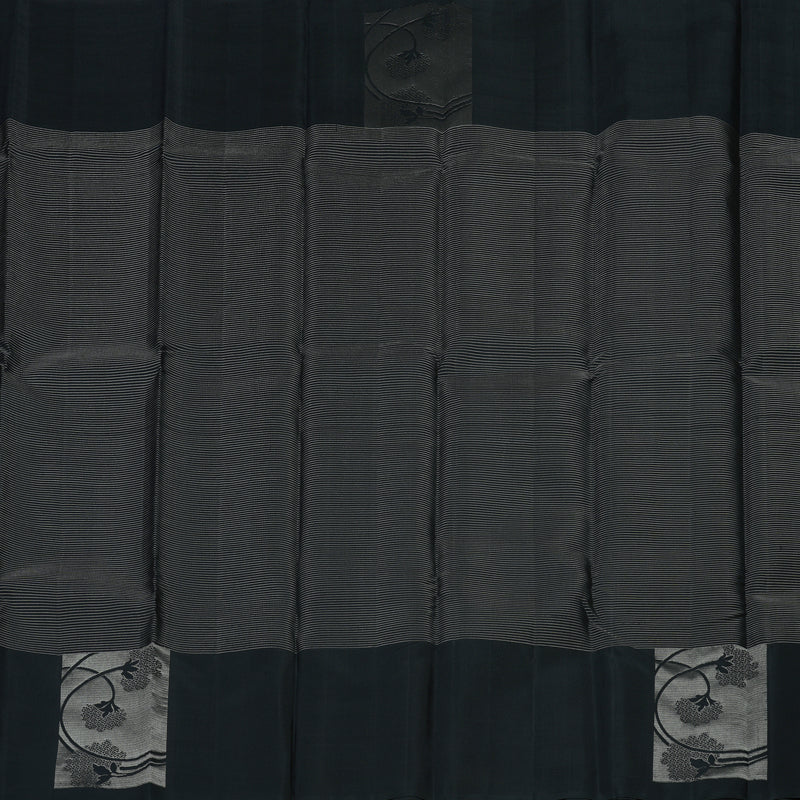 Hayagrivas Handloom Soft Silk Saree in Regal Black KBE152D4-1