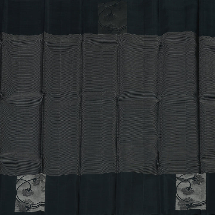 Hayagrivas Handloom Soft Silk Saree in Regal Black KBE152D4-1