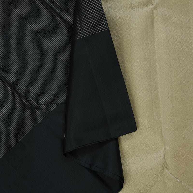 Hayagrivas Handloom Soft Silk Saree in Regal Black KBE152D4-1