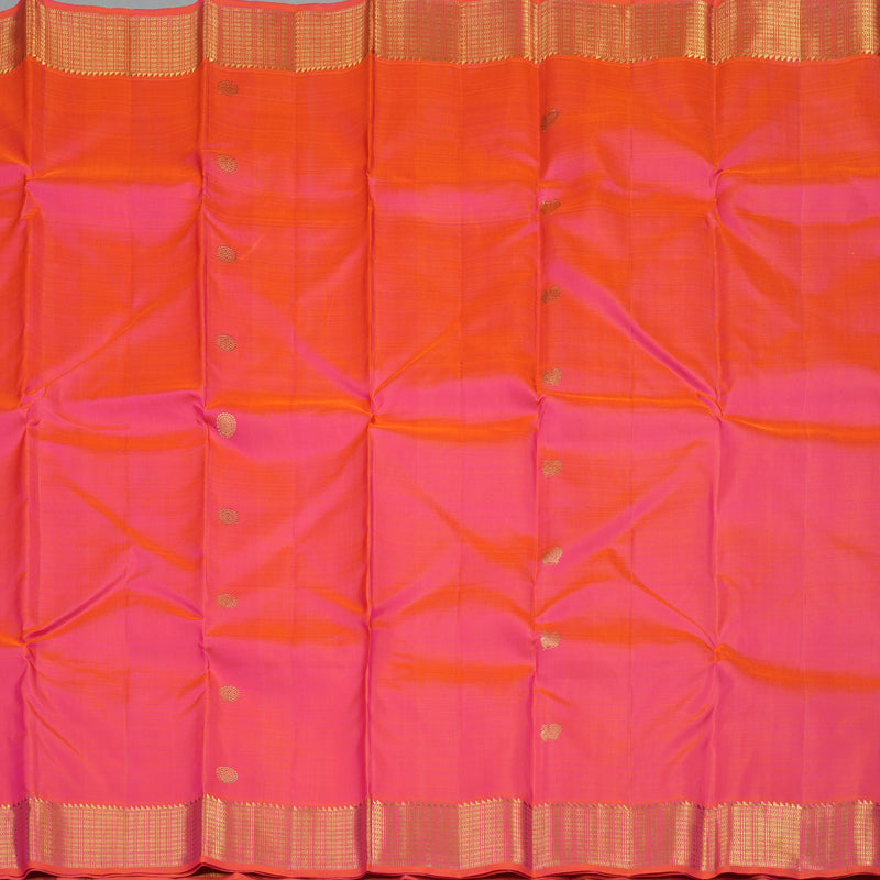 Hayagrivas Handloom Orangish Pink Bridal Kanjivaram Silk Saree KBE1530K2-1