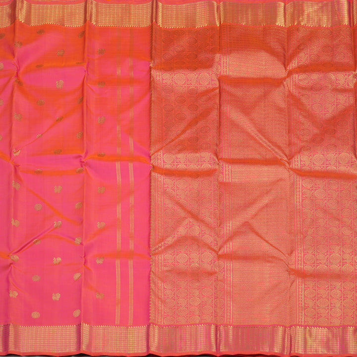Hayagrivas Handloom Orangish Pink Bridal Kanjivaram Silk Saree KBE1530K2-1