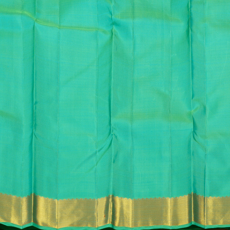 Hayagrivas Handloom Bright Teal Bridal Kanjivaram Silk Saree KBE1532K1-1