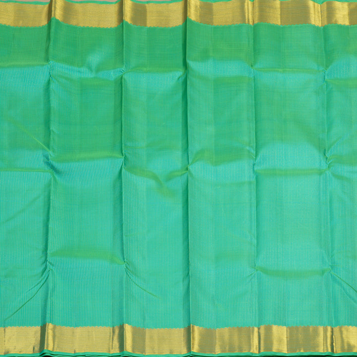 Hayagrivas Handloom Bright Teal Bridal Kanjivaram Silk Saree KBE1532K1-1