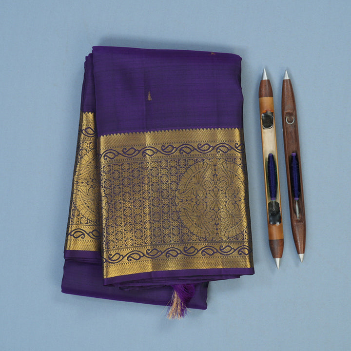 Hayagrivas Handloom Purple Kanjivaram Silk Sarees KBE1533K11-11
