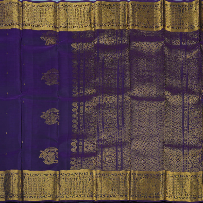 Hayagrivas Handloom Purple Kanjivaram Silk Sarees KBE1533K11-11