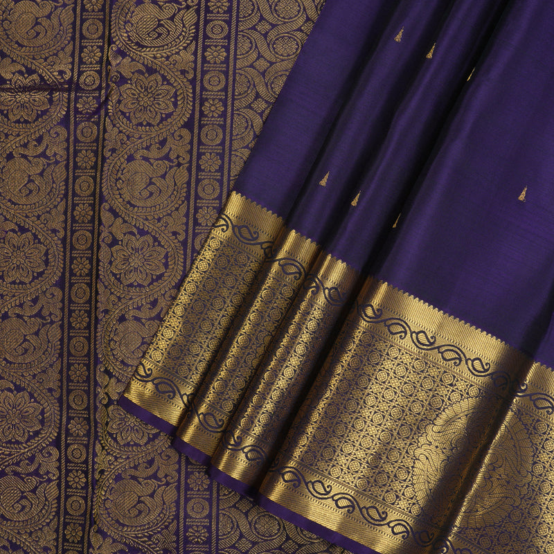 Hayagrivas Handloom Purple Kanjivaram Silk Sarees KBE1533K11-11