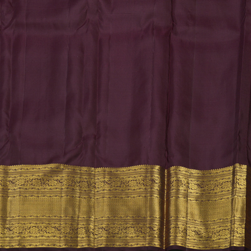 Hayagrivas Handloom Rust Orange Kanjivaram Silk Saree with Paaku border KBE1533K11-4