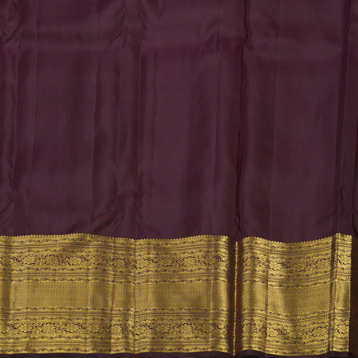 Hayagrivas Handloom Rust Orange Kanjivaram Silk Saree with Paaku border KBE1533K11-4