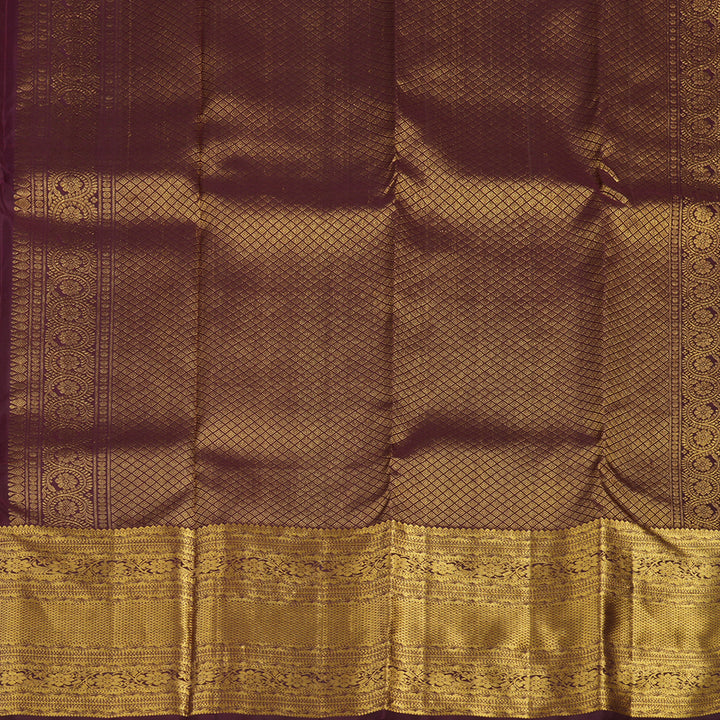 Hayagrivas Handloom Rust Orange Kanjivaram Silk Saree with Paaku border KBE1533K11-4