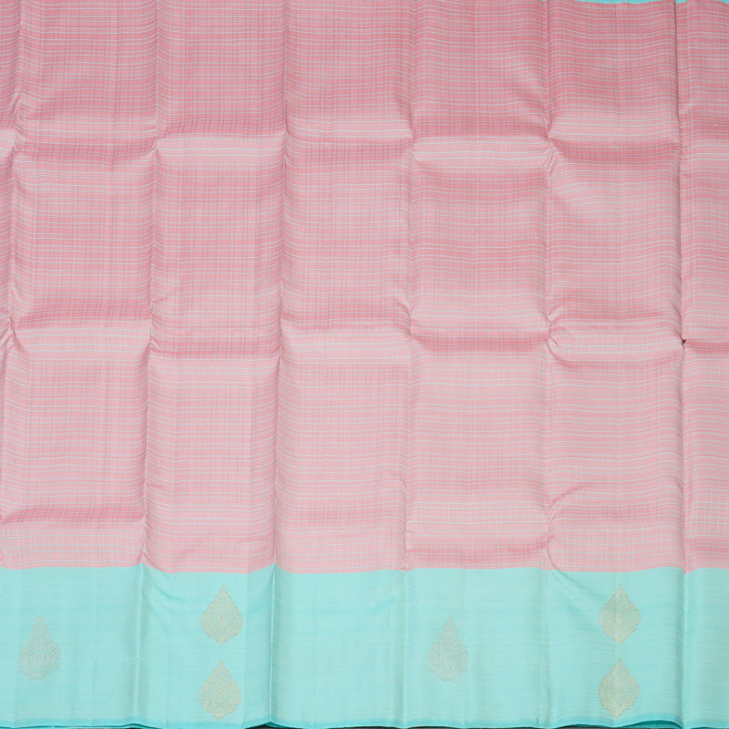 Hayagrivas Handloom Baby Pink Kanjivaram Silk Saree with Powder Blue Border KBE1533K11-9