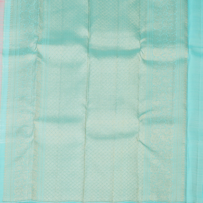Hayagrivas Handloom Baby Pink Kanjivaram Silk Saree with Powder Blue Border KBE1533K11-9