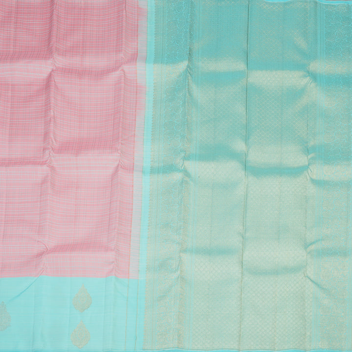 Hayagrivas Handloom Baby Pink Kanjivaram Silk Saree with Powder Blue Border KBE1533K11-9