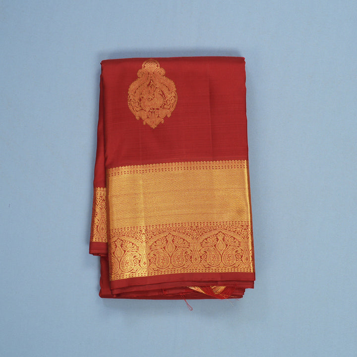 Hayagrivas Handloom Red Kanjivaram Silk Saree KBE1533K3-1