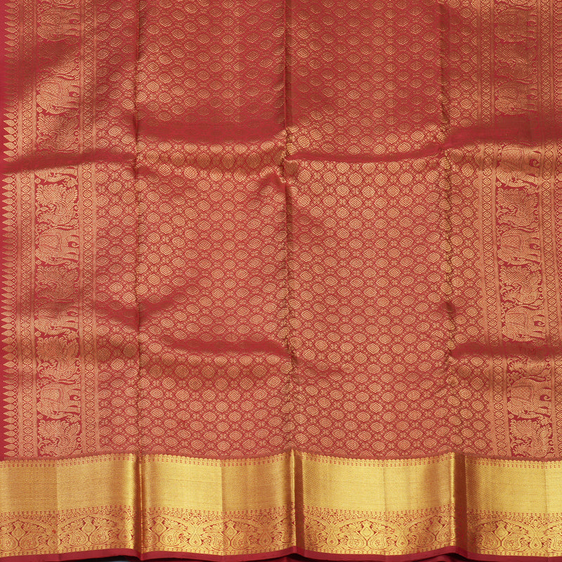 Hayagrivas Handloom Red Kanjivaram Silk Saree KBE1533K3-1