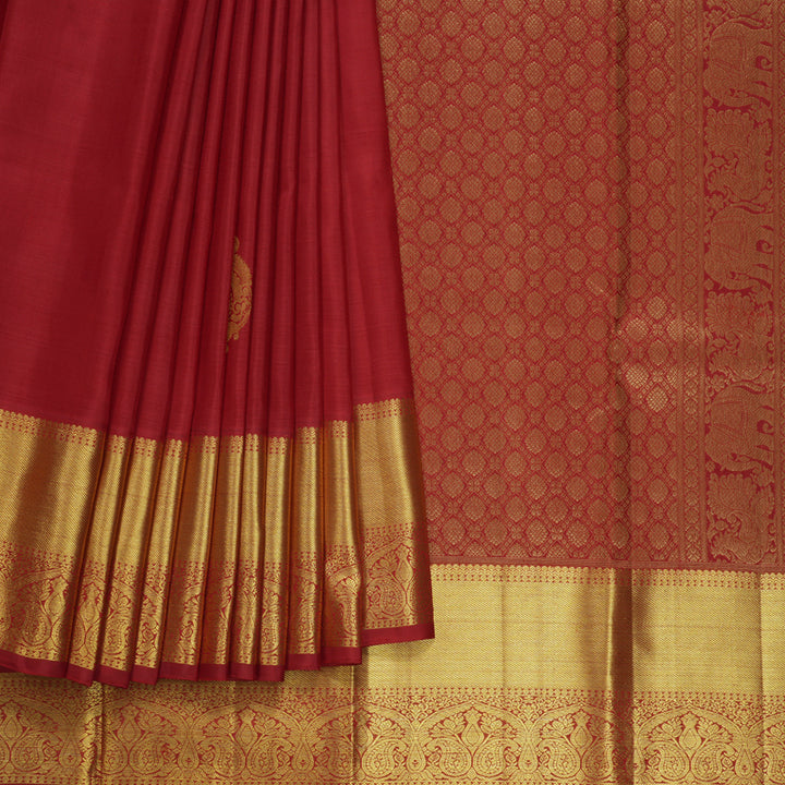 Hayagrivas Handloom Red Kanjivaram Silk Saree KBE1533K3-1