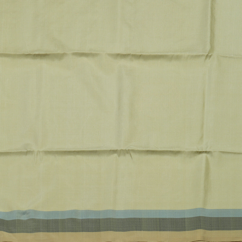Hayagrivas Handloom Mild Elachi Green Kanjivaram Soft Silk Saree with Beige Border KBE1534K1-16