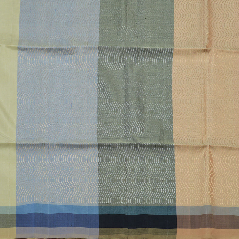 Hayagrivas Handloom Mild Elachi Green Kanjivaram Soft Silk Saree with Beige Border KBE1534K1-16