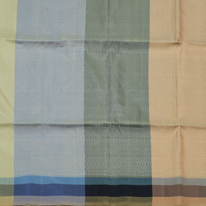 Hayagrivas Handloom Mild Elachi Green Kanjivaram Soft Silk Saree with Beige Border KBE1534K1-16