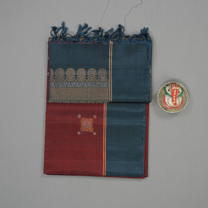 Hayagrivas Araku Maroon Pure Soft Silk Saree KBE1534K1-2