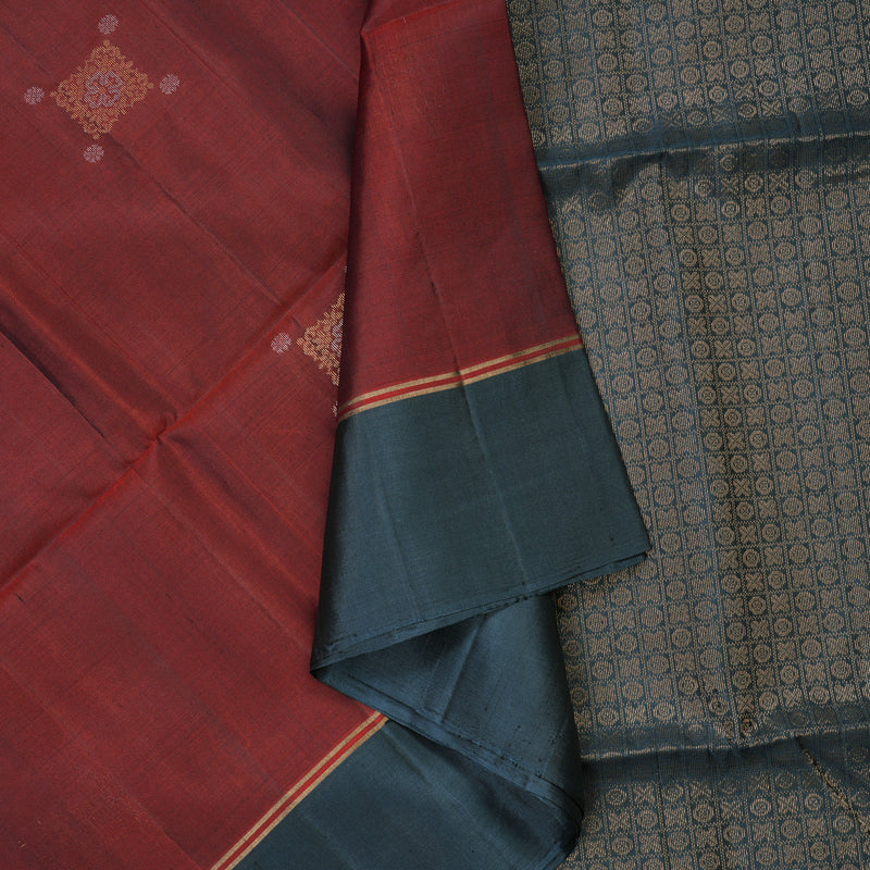 Hayagrivas Araku Maroon Pure Soft Silk Saree KBE1534K1-2
