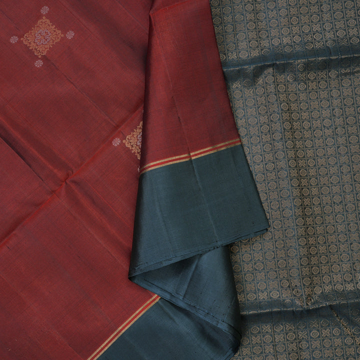 Hayagrivas Araku Maroon Pure Soft Silk Saree KBE1534K1-2
