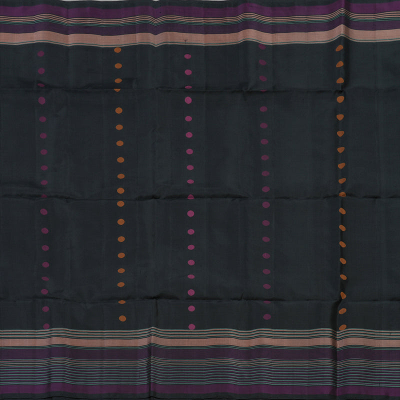 Hayagrivas Black Pure Soft Silk Saree with Multicolour Border KBE1534K1-21