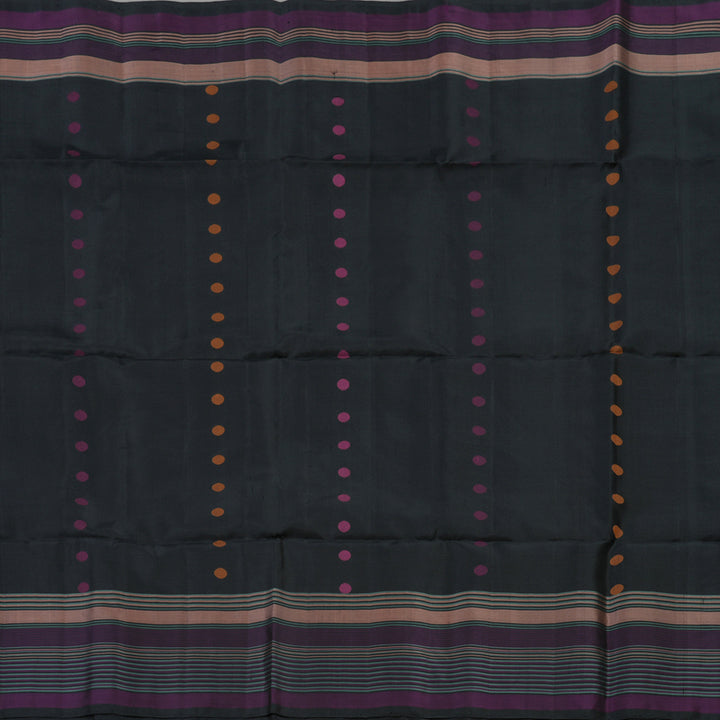 Hayagrivas Black Pure Soft Silk Saree with Multicolour Border KBE1534K1-21