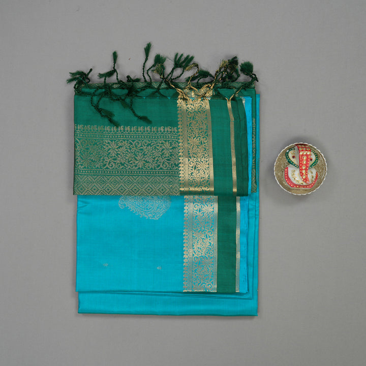 Hayagrivas Sky Blue Pure Soft Silk Saree KBE1534K2-11