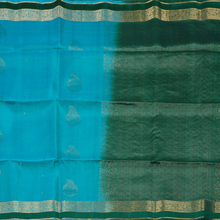 Hayagrivas Sky Blue Pure Soft Silk Saree KBE1534K2-11