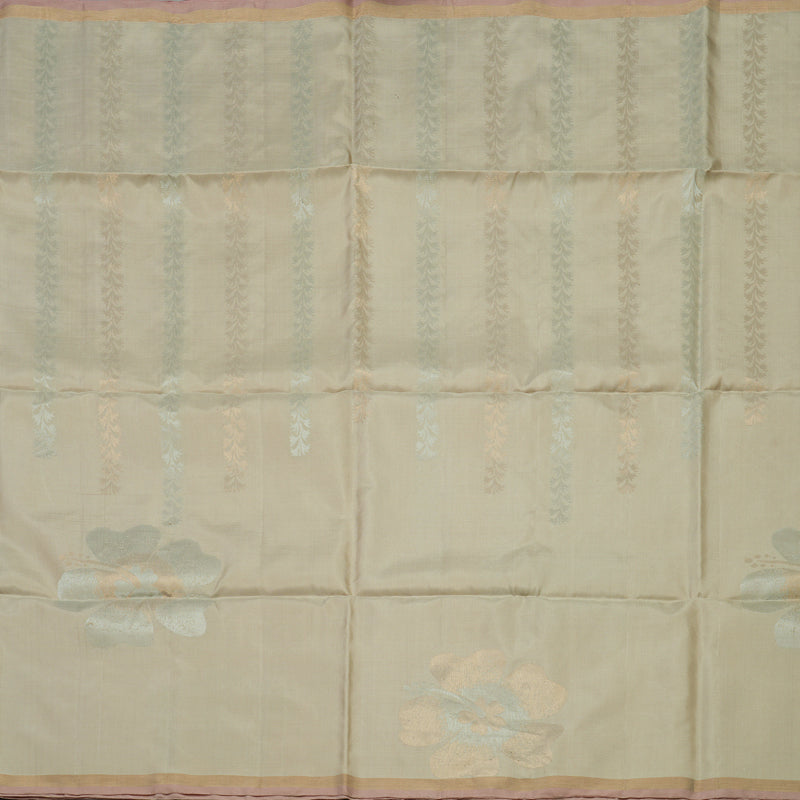 Hayagrivas Beige Pure Soft Silk Saree with Onion Pink Edging Border KBE1534K3-11