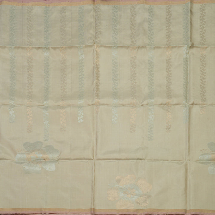 Hayagrivas Beige Pure Soft Silk Saree with Onion Pink Edging Border KBE1534K3-11