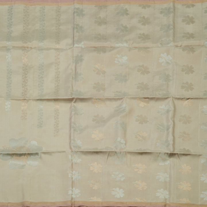 Hayagrivas Beige Pure Soft Silk Saree with Onion Pink Edging Border KBE1534K3-11