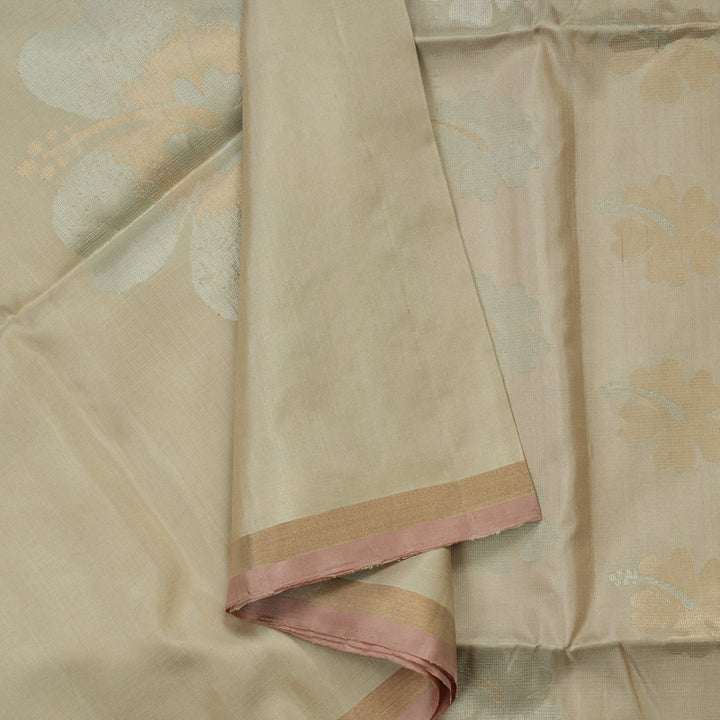 Hayagrivas Beige Pure Soft Silk Saree with Onion Pink Edging Border KBE1534K3-11