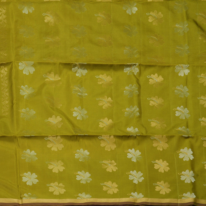 Hayagrivas Olive Green Pure Soft Silk Saree KBE1534K3-22
