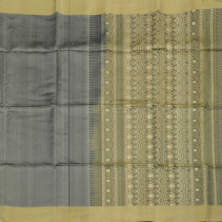 Hayagrivas Handloom Royal Beige Kanjivaram Soft Silk Saree with Pale Yellow Border KBE1534K3-8