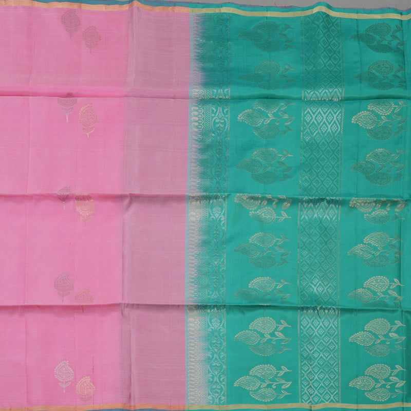 Hayagrivas Rose Pink Pure Soft Silk Saree KBE1534K7-2