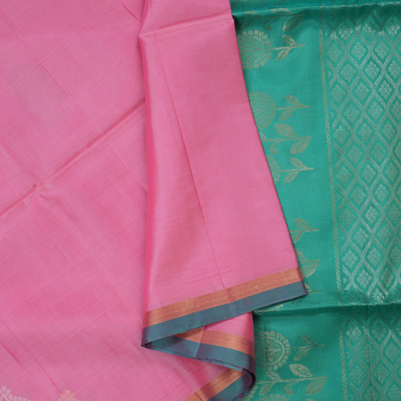 Hayagrivas Rose Pink Pure Soft Silk Saree KBE1534K7-2