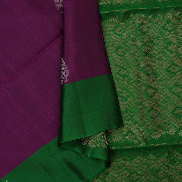 Hayagrivas Purple Pure Soft Silk Saree KBE1535K1-5