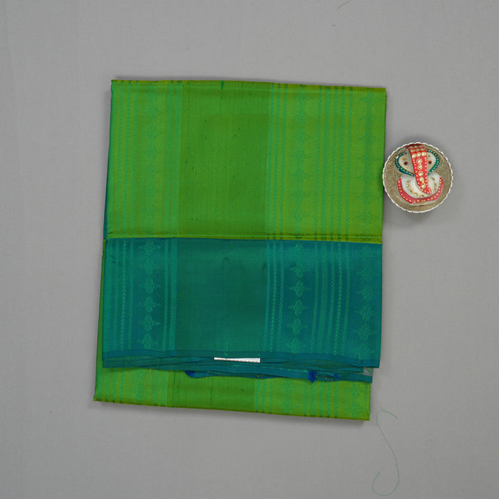 Hayagrivas Leaf Green Pure Soft Silk Saree with Mayilkazhuthu Border KBE1537K11-1