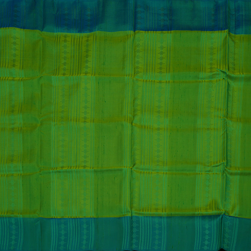 Hayagrivas Leaf Green Pure Soft Silk Saree with Mayilkazhuthu Border KBE1537K11-1