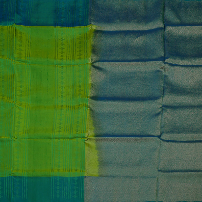 Hayagrivas Leaf Green Pure Soft Silk Saree with Mayilkazhuthu Border KBE1537K11-1