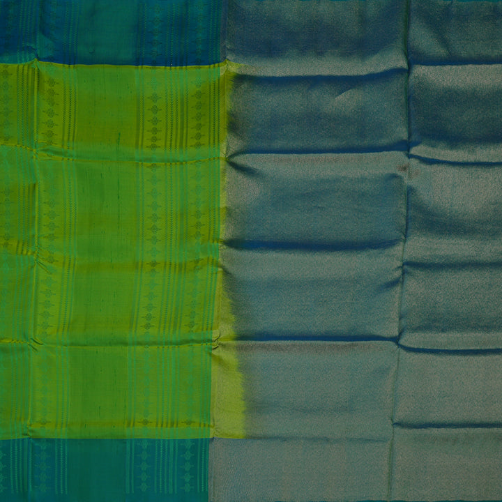 Hayagrivas Leaf Green Pure Soft Silk Saree with Mayilkazhuthu Border KBE1537K11-1