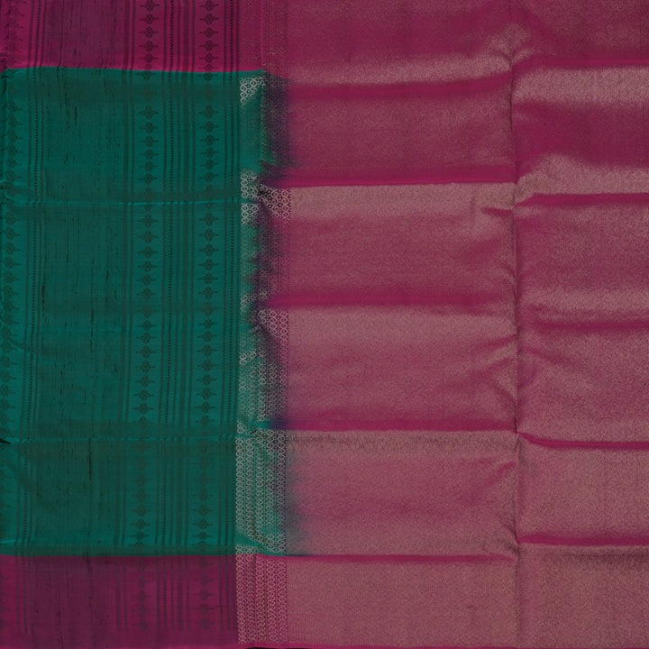 Hayagrivas Bottle Green Pure Soft Silk Saree KBE1537K11-2