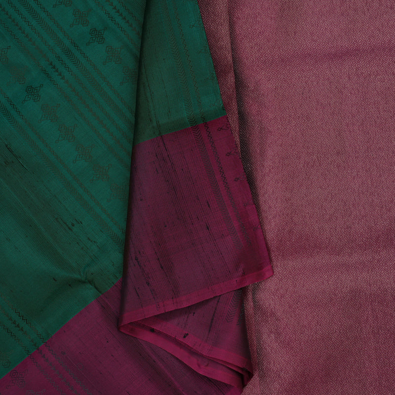 Hayagrivas Bottle Green Pure Soft Silk Saree KBE1537K11-2