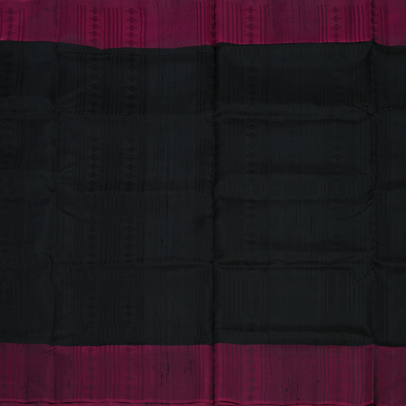 Hayagrivas Black Pure Soft Silk Saree with Wine Purple Border KBE1537K11-7
