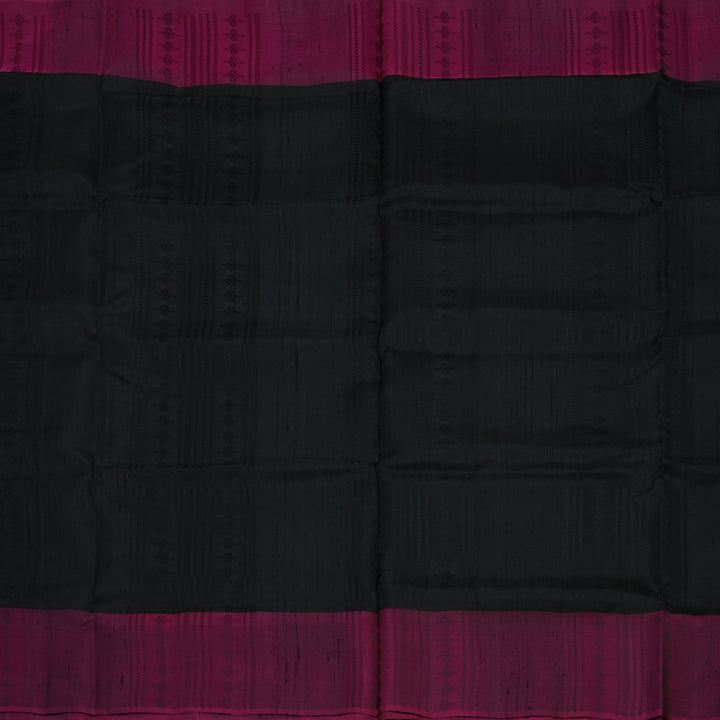 Hayagrivas Black Pure Soft Silk Saree with Wine Purple Border KBE1537K11-7