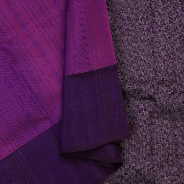 Hayagrivas Purple Pure Soft Silk Saree with Violet Border KBE1537K11-8