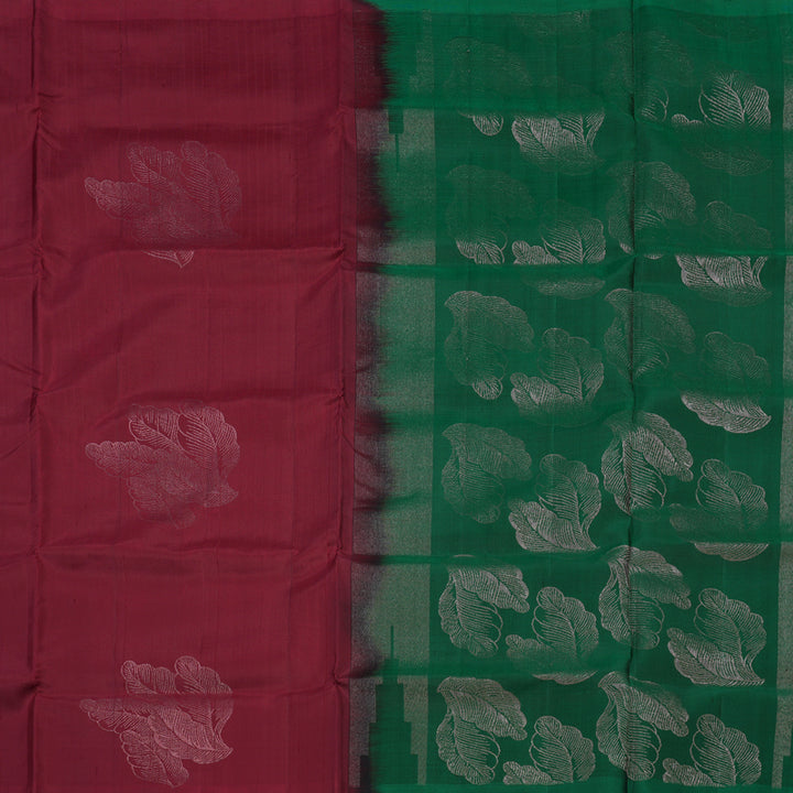 Hayagrivas Maroon Pure Soft Silk Saree KBE1537K5-2