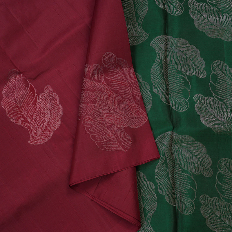 Hayagrivas Maroon Pure Soft Silk Saree KBE1537K5-2