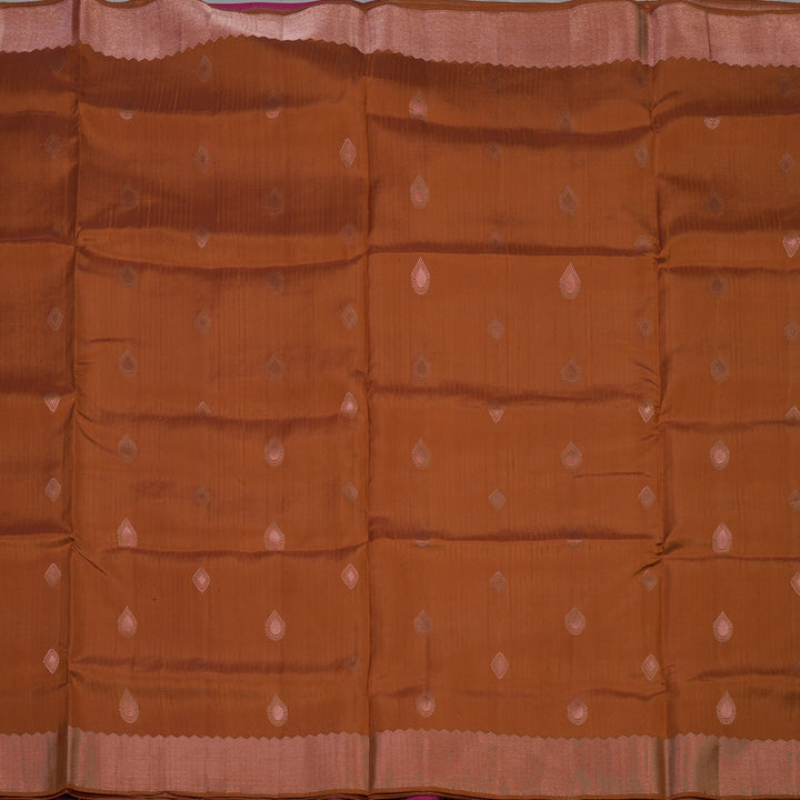 Hayagrivas Rust Orange Pure Soft Silk Saree KBE1538K15-6